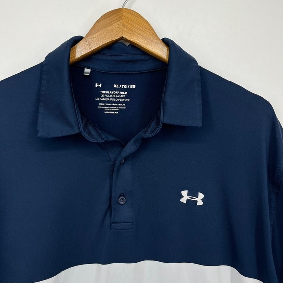 Under Armour Polo Shirt Men's Size XL Blue The Playoff Polo‎ Short Sleeve Golf - Picture 4 of 12